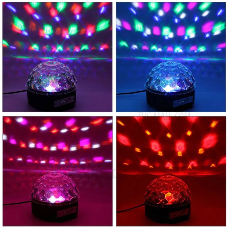 YouOKLight 9-Color LED Music Crystal Magic Ball Light MP3 USB Bluetooth Disco DJ Stage Light with Remote Control - EU Plug