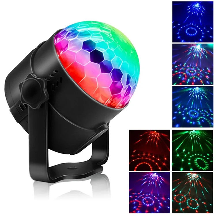 YOUOKLIGHT 7 Light Molds LED RGB Вращающийся диско-шар для вечеринок - Евро-вилка