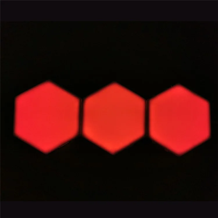 6 pièces/pack Lampe murale modulaire à induction tactile magnétique DIY Honeycomb - Édition couleur [Prise UE]