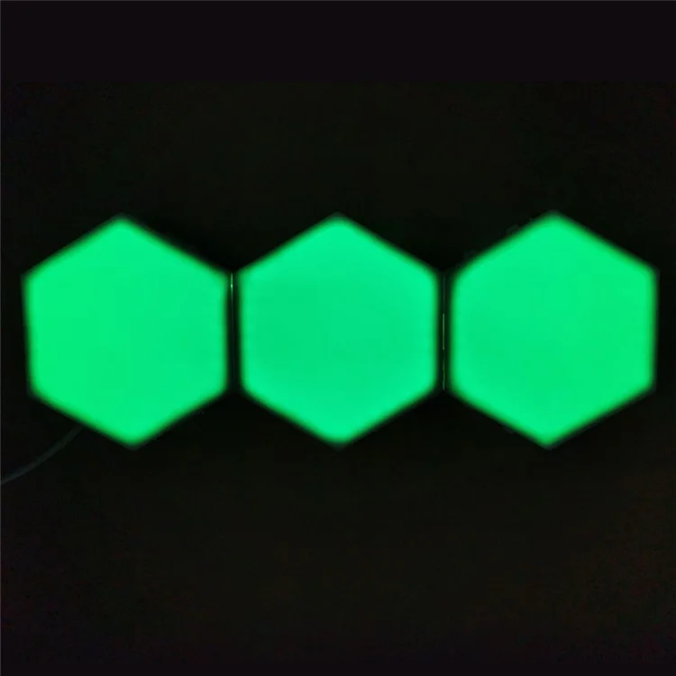 6 pièces/pack Lampe murale modulaire à induction tactile magnétique DIY Honeycomb - Édition couleur [Prise UE]