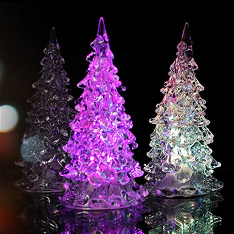 Acrylic Christmas LED Colorful Crystal Flash Night Light