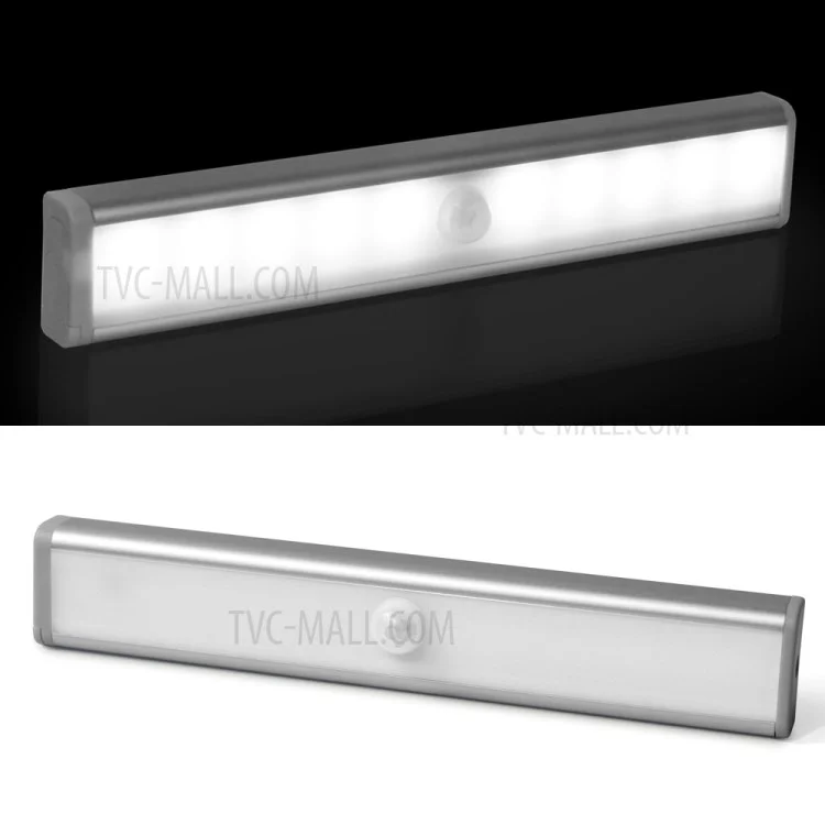 FORECUM L802 3W 10-LED PIR Motion Sensor Light Bar with Magnetic Strip