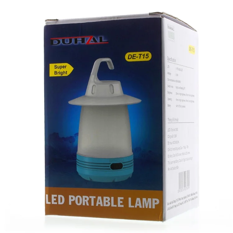 DUHAL IP65 Portable Emergency LED Lamp Flashlight Night Light for Outdoor Camp & Indoor Use - Blue