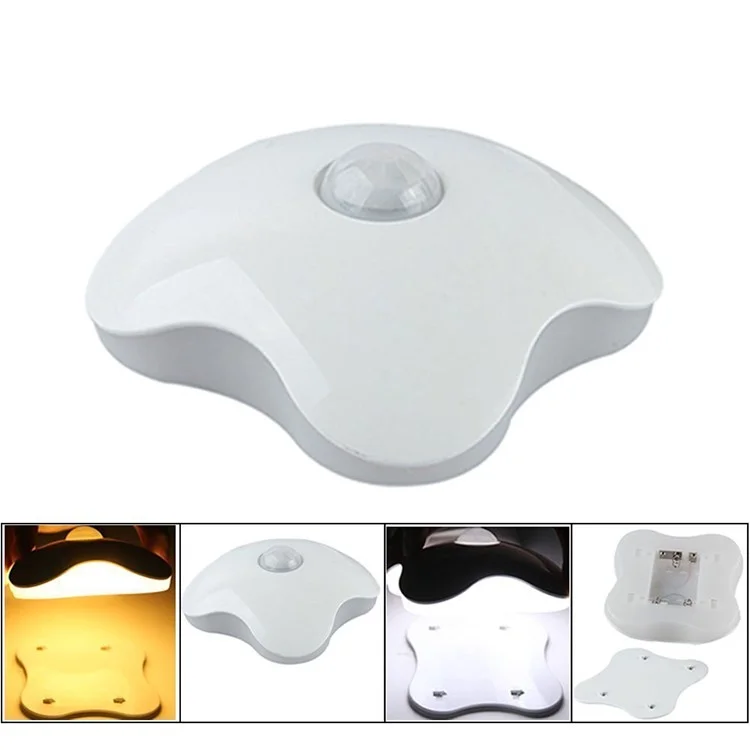 Four Leaf Clover Style 6 LED Motion Sensor Human Body Induction Lamp