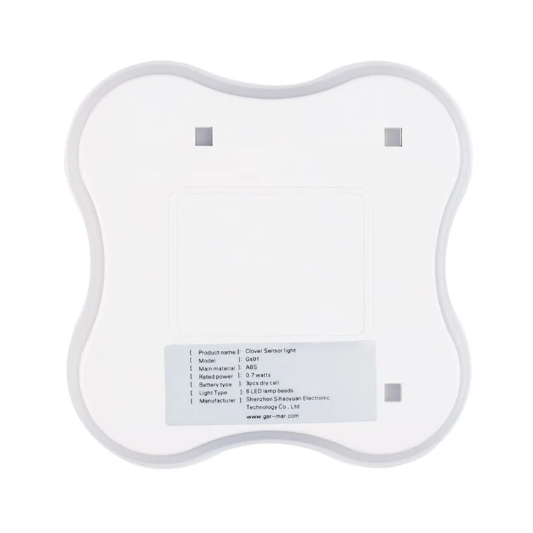 Four Leaf Clover Style 6 LED Motion Sensor Human Body Induction Lamp