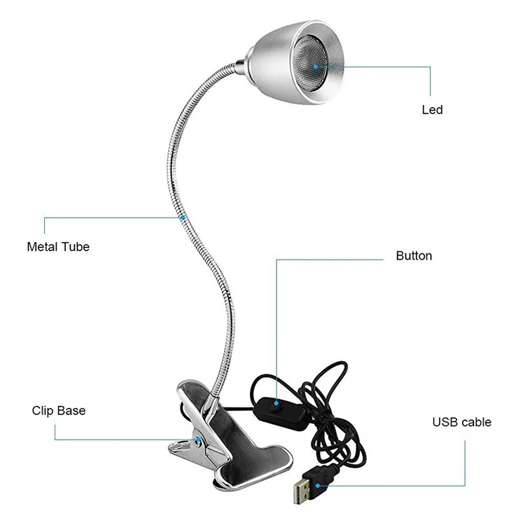 Anpress Dimmable Eye-Care LED Desk Lamp Energy Efficient Table Lamp with Flexible Gooseneck