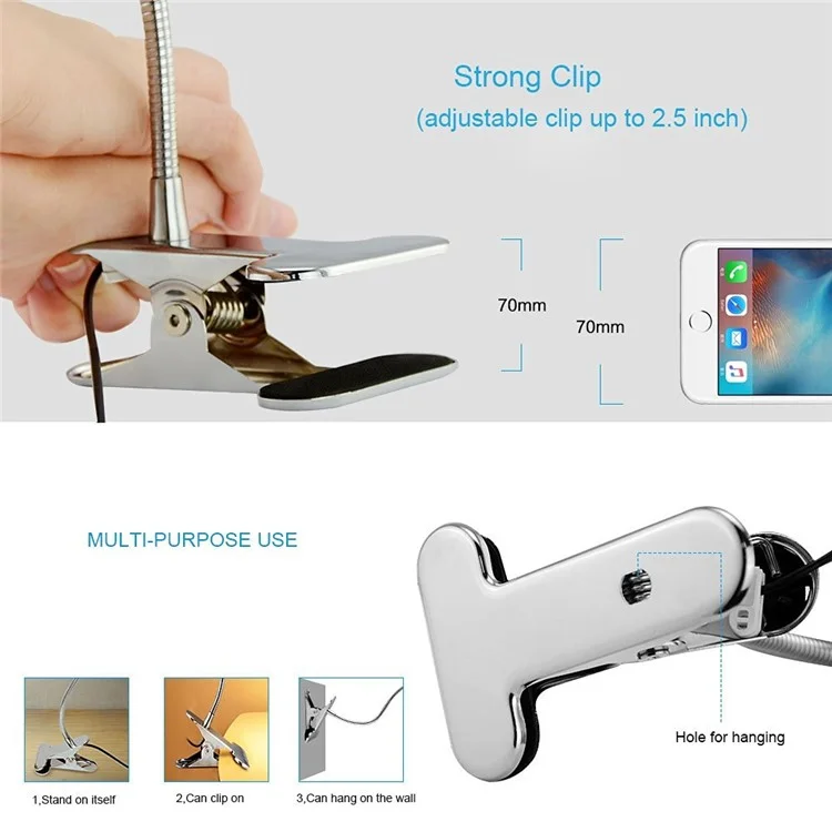 Anpress Dimmable Eye-Care LED Desk Lamp Energy Efficient Table Lamp with Flexible Gooseneck