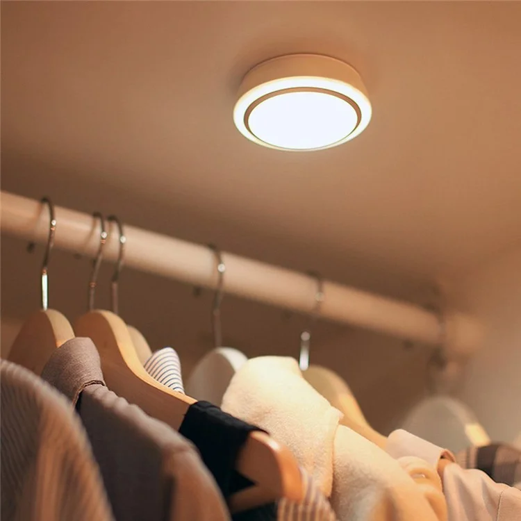 1pc PIR Sensor Motion LED Night Light Human Body Induction Rechargeable Bed/Cabinet Lamp CL018 - Gold Shell / Warm White Light