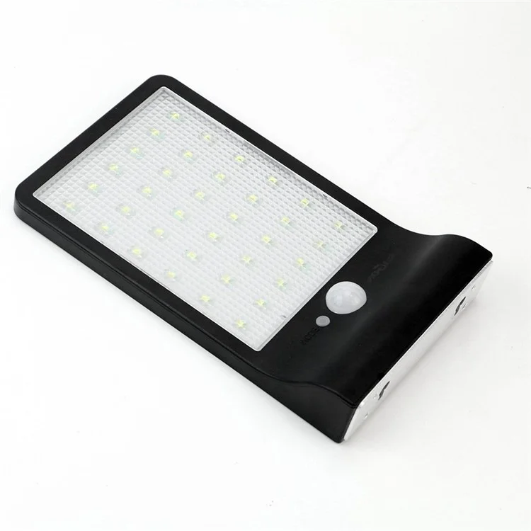 Outdoor 36-LED Solar Powered Motion Sensor Light Waterproof Spotlight Wall Light - Black
