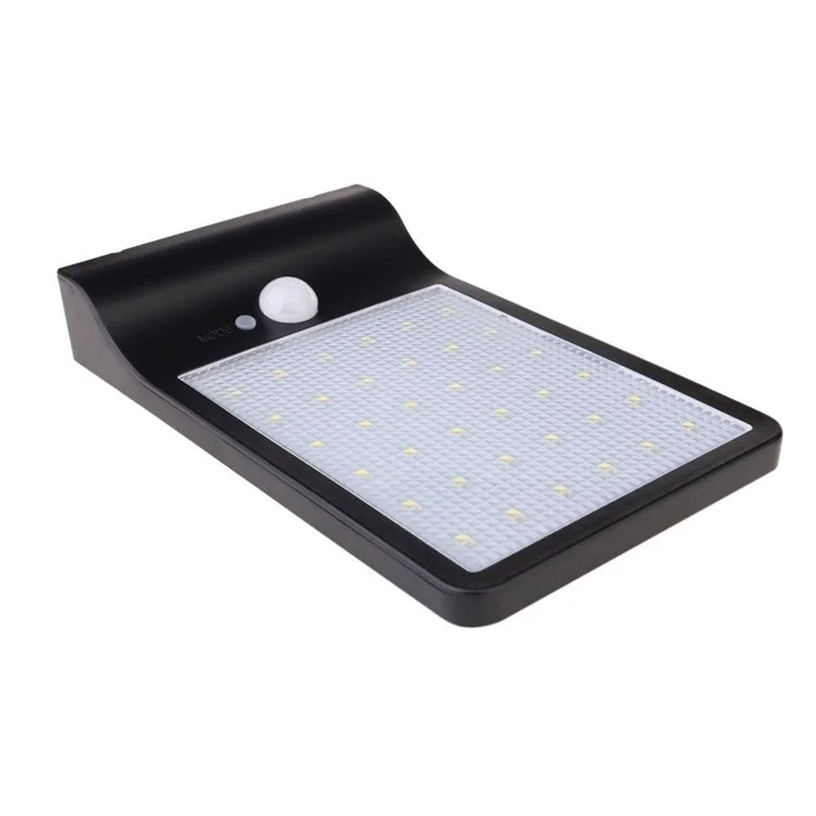 Outdoor 36-LED Solar Powered Motion Sensor Light Waterproof Spotlight Wall Light - Black