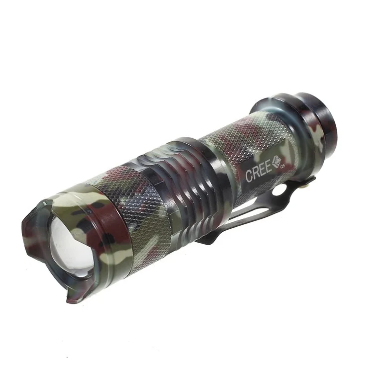 XLD-006G Outdoor CREE LED Flashlight 10W 1100LM 200m Light Range - Army Green Camouflage