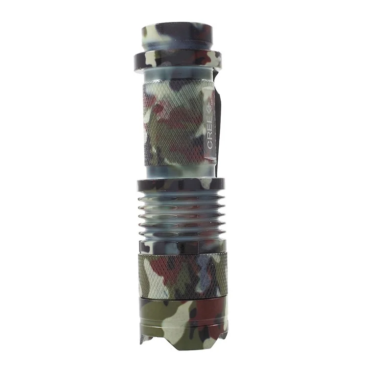 XLD-006G Outdoor CREE LED Flashlight 10W 1100LM 200m Light Range - Army Green Camouflage