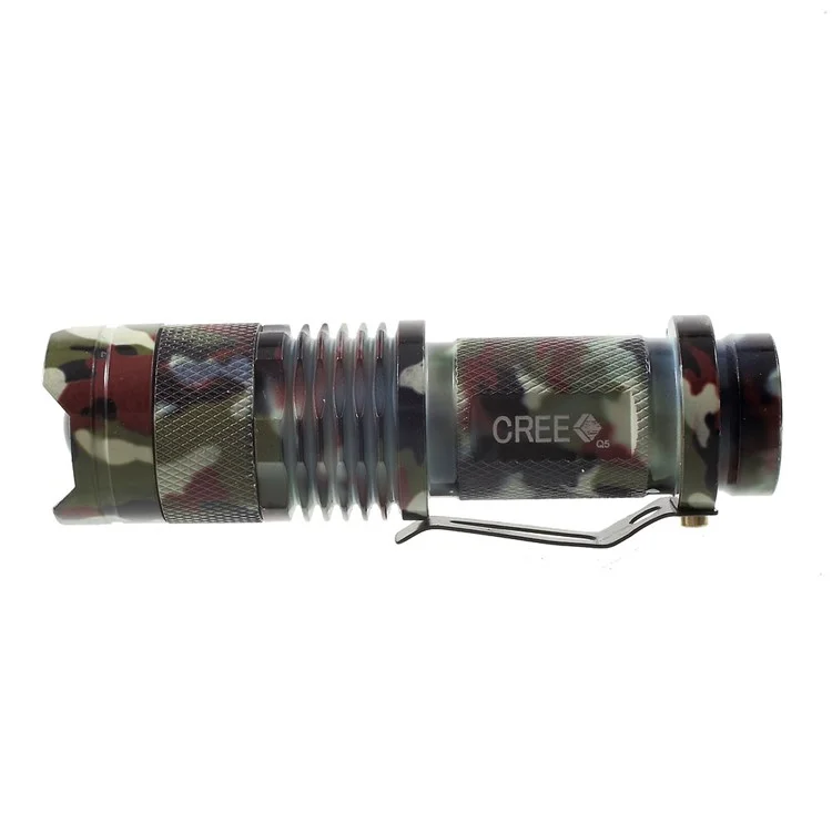 XLD-006G Outdoor CREE LED Flashlight 10W 1100LM 200m Light Range - Army Green Camouflage
