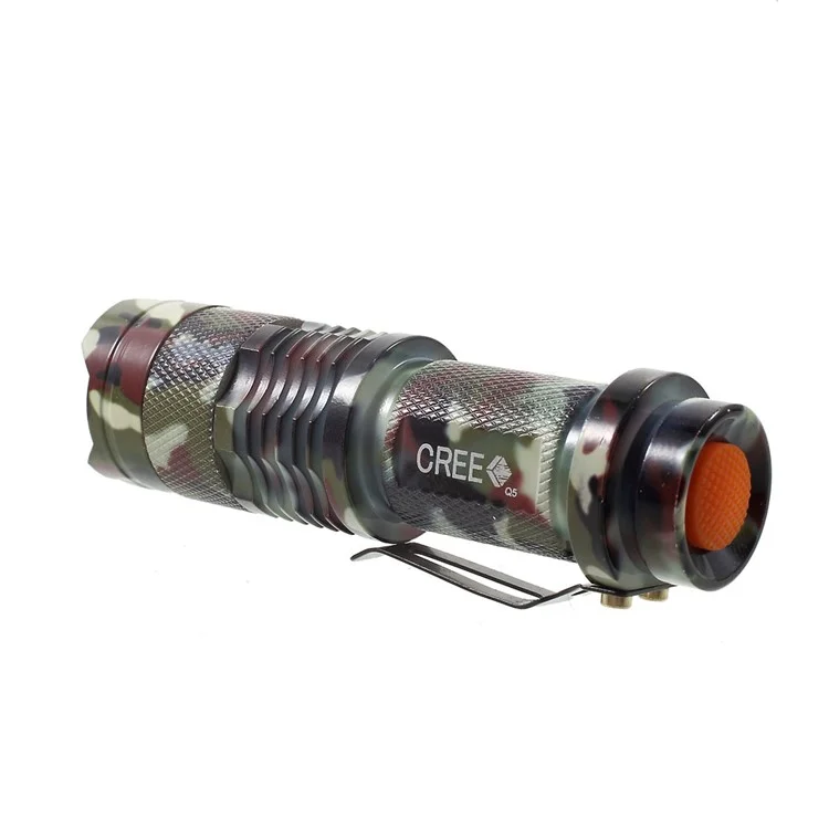 XLD-006G Outdoor CREE LED Flashlight 10W 1100LM 200m Light Range - Army Green Camouflage