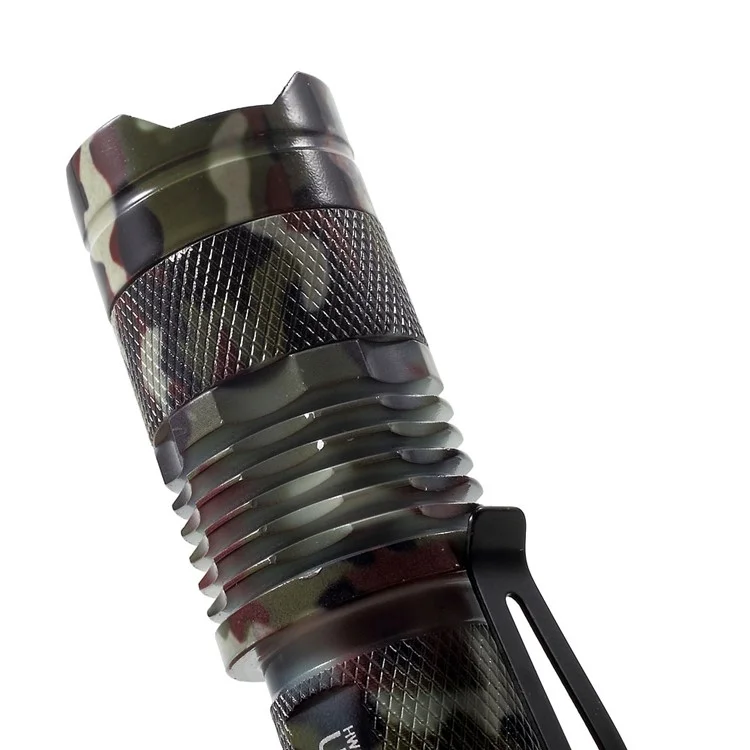 XLD-006G Outdoor CREE LED Flashlight 10W 1100LM 200m Light Range - Army Green Camouflage