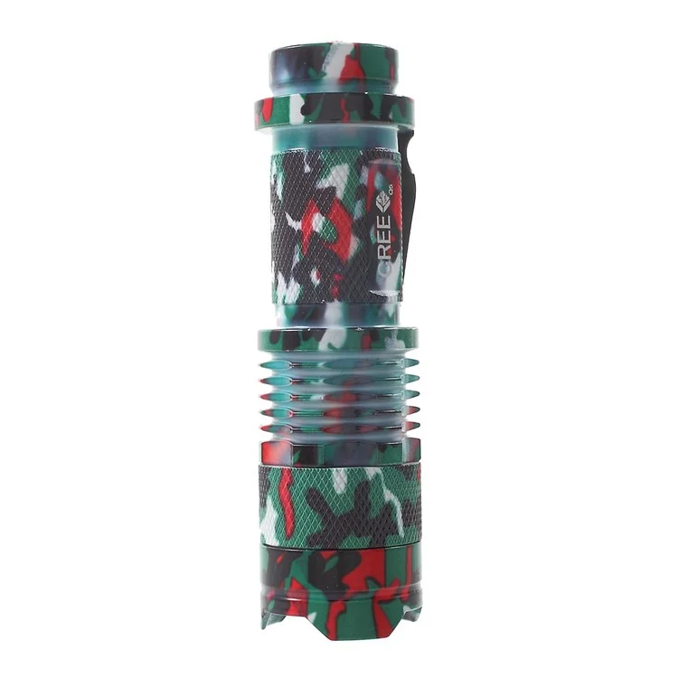 XLD-006G Mini CREE LED Torch Light 10W 1100LM 200m Light Range - Red Camouflage