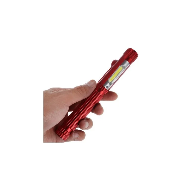 Mini 160LM COB LED Flashlight Waterproof USB Work Light - Red