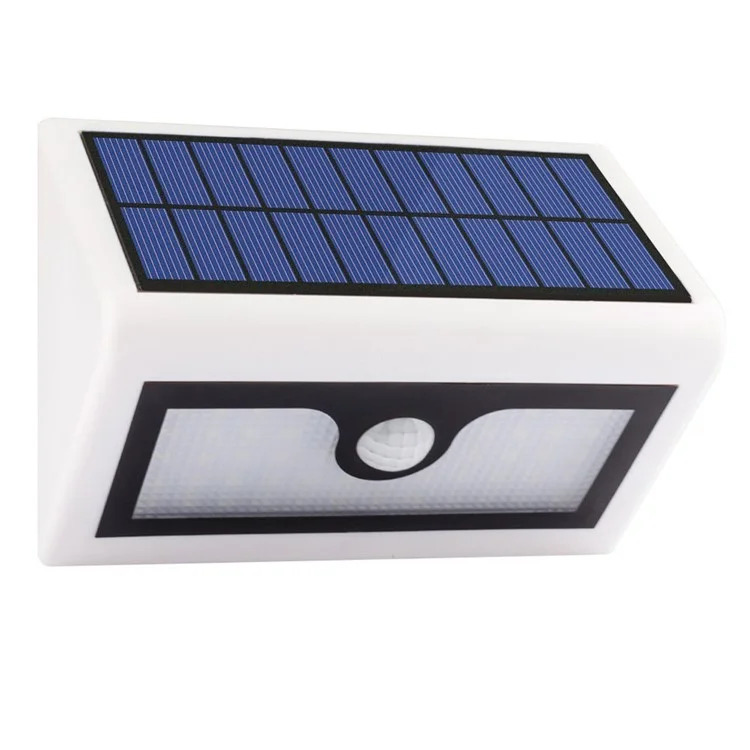 YY-5006 50-LED Solar Powered Outdoor Wall Light PIR Motion Detection Sensor Waterproof Light Lamp - White