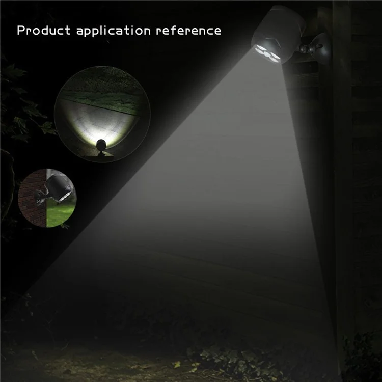 4 LEDs Sensor Outdoor Batteries Powered Wall Light Waterproof Motion Sensor Security Light