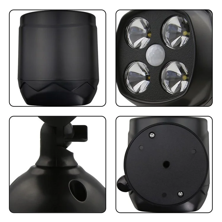 4 LEDs Sensor Outdoor Batteries Powered Wall Light Waterproof Motion Sensor Security Light