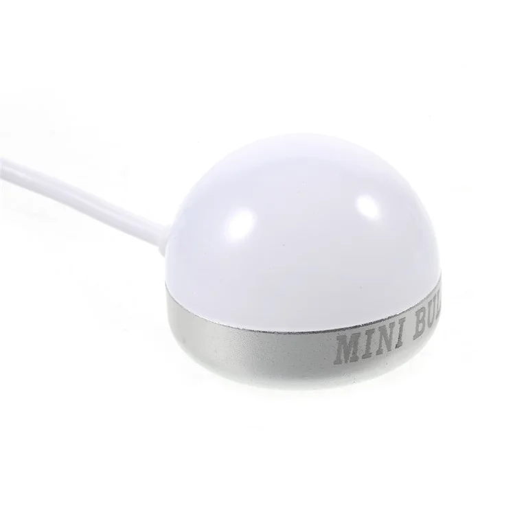 DC5V 2W Magnetic Mini USB Light Bulb LED Lamp with 1.5m Switch Cable - White