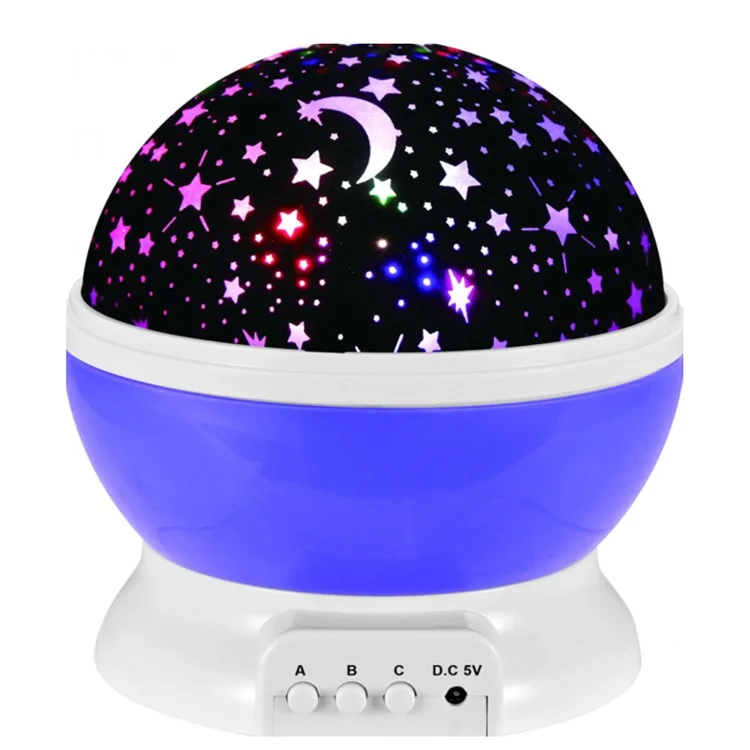 Fashion Babysbreath Projection Lamp Romantic Starry Sky Decorative Dimmable Night Light - Purple