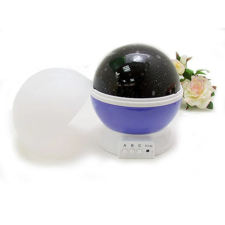 Fashion Babysbreath Projection Lamp Romantic Starry Sky Decorative Dimmable Night Light - Purple