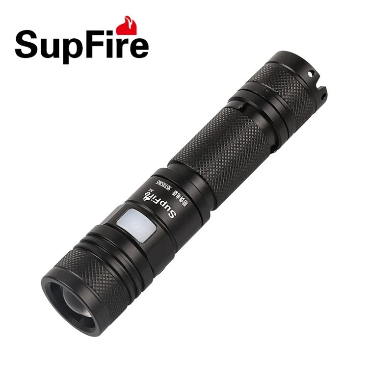 SUPFIRE A2 950LM 5 Modes XML2 (T6) LED Zoom USB Charging Flashlight - Black