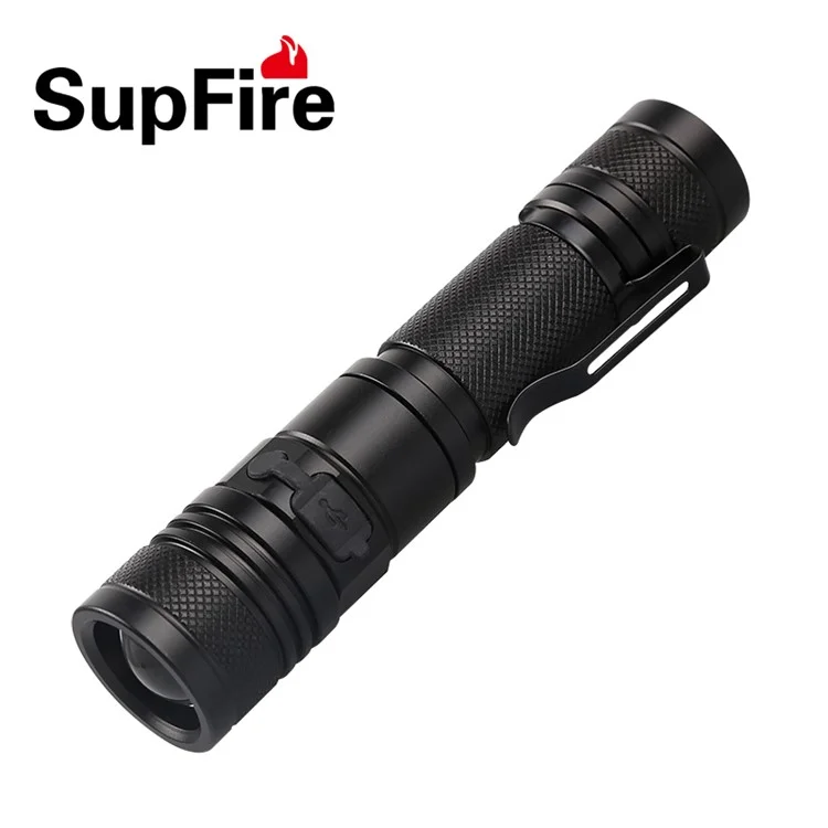 SUPFIRE A2 950LM 5 Modes XML2 (T6) LED Zoom USB Charging Flashlight - Black