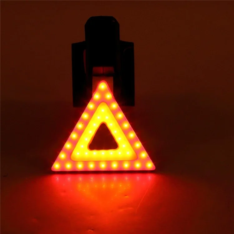 USB Rechargeable Bike Tail Light LED Bicycle Rear Lamp - Triangle Pattern
