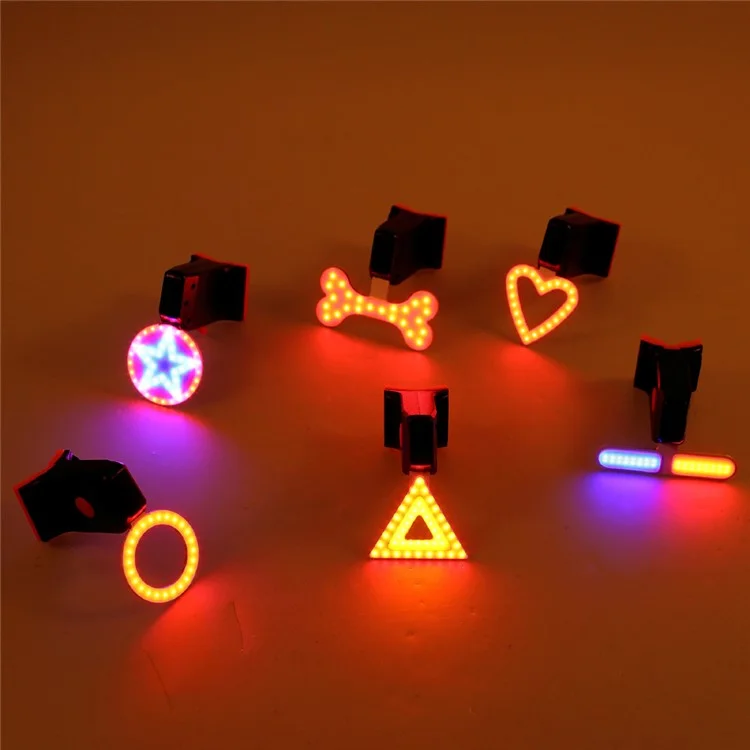 USB Rechargeable Bike Tail Light LED Bicycle Rear Lamp - Triangle Pattern