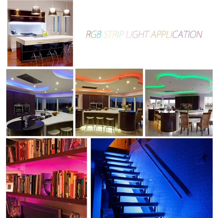 YK0421 IP65 Waterproof DC12V 10m Soft RGB LED Strip Light with IR Remote for Home Decoration