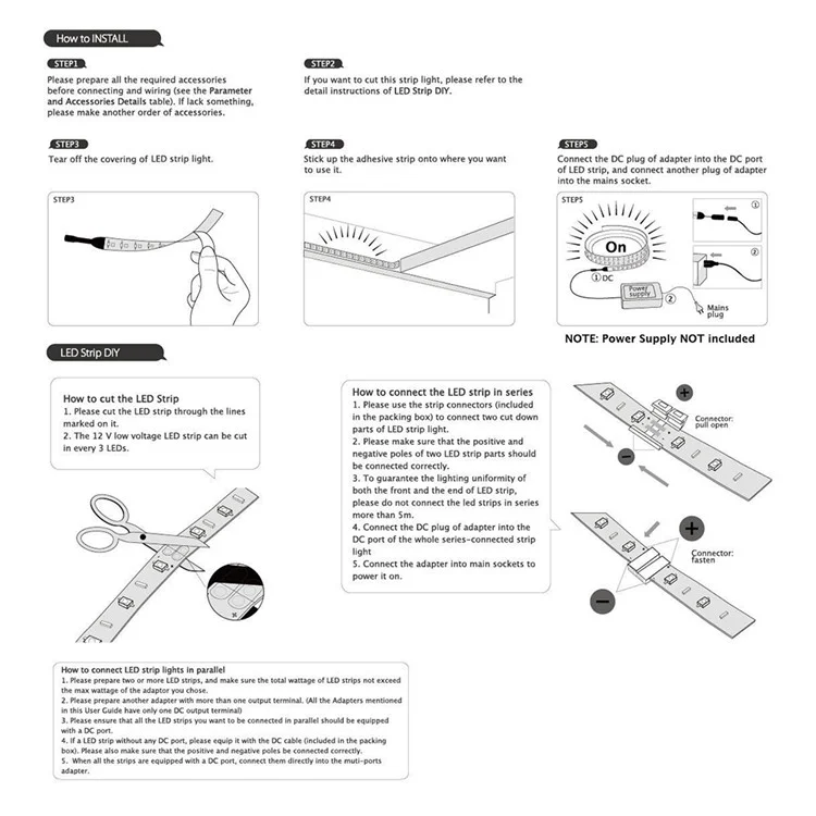 YK0421 IP65 Waterproof DC12V 10m Soft RGB LED Strip Light with IR Remote for Home Decoration