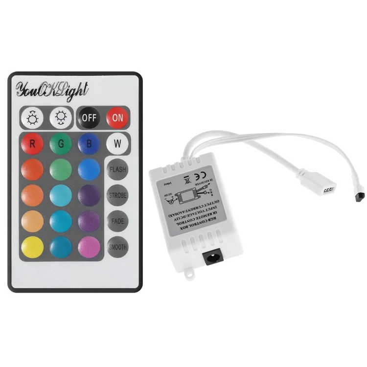 YK0421 IP65 Waterproof DC12V 10m Soft RGB LED Strip Light with IR Remote for Home Decoration
