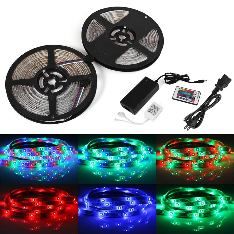10M DC12V 3528SMD 600 LEDs RGB Waterproof Soft Light Strip YK0422 - EU Plug