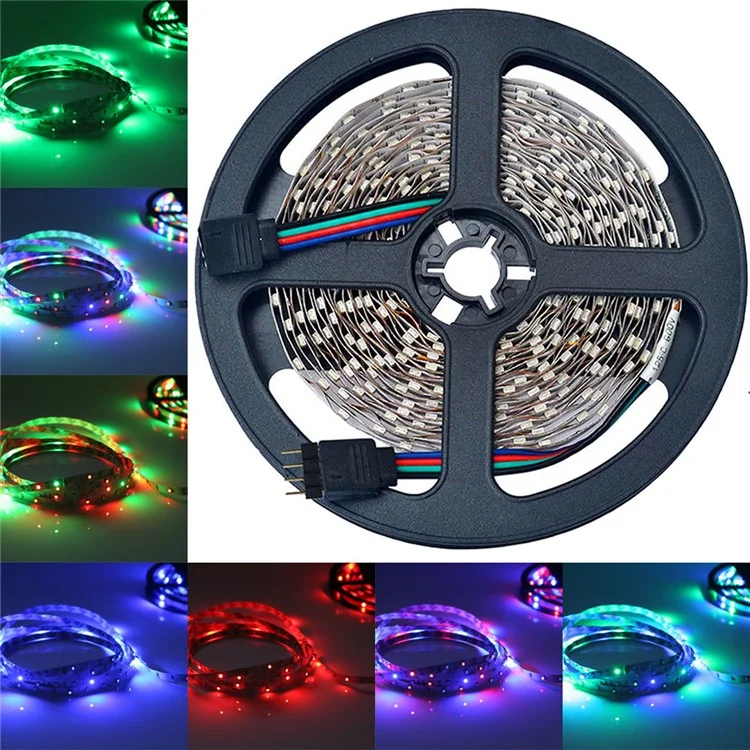 10M DC12V Soft RGB LED Strip Light with IR Remote for DIY Decoration - US Plug