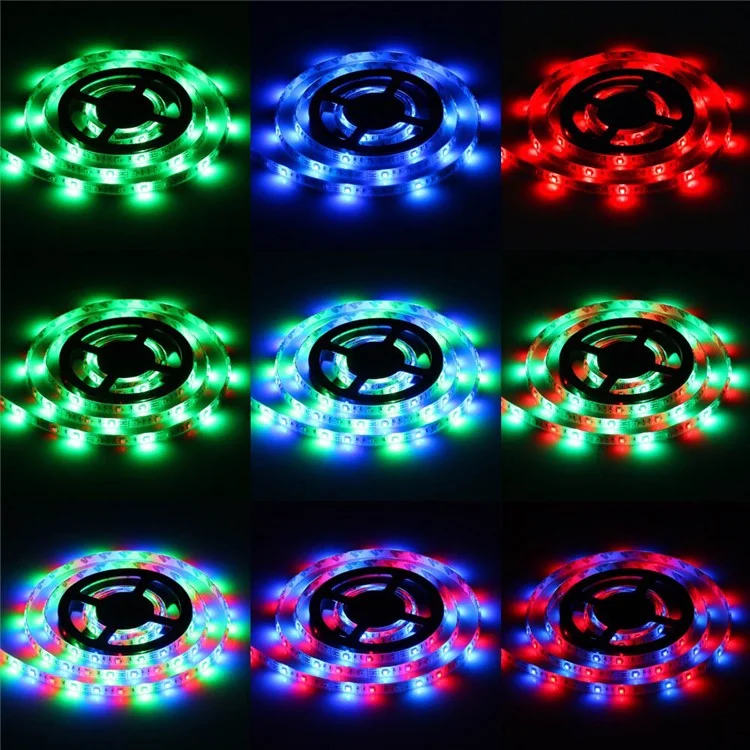 10M DC12V Soft RGB LED Strip Light with IR Remote for DIY Decoration - US Plug