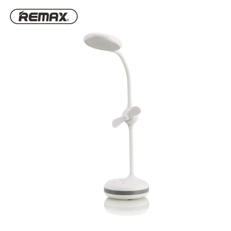 REMAX RT-E601 2-in-1 4W Eye Protection 360 Degree Rotary Table Lamp with Mini Fan - White