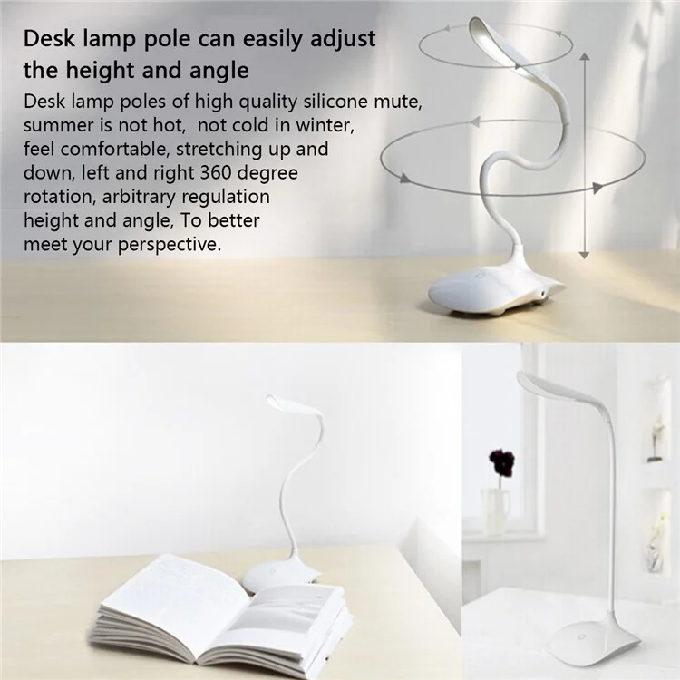 YK2202 5W USB Rechargeable Touch Sensor LED Reading Light Desk Table Lamp