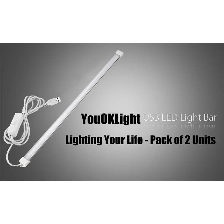 Barra de luz LED USB de 3W com 18 LEDs - Branco quente