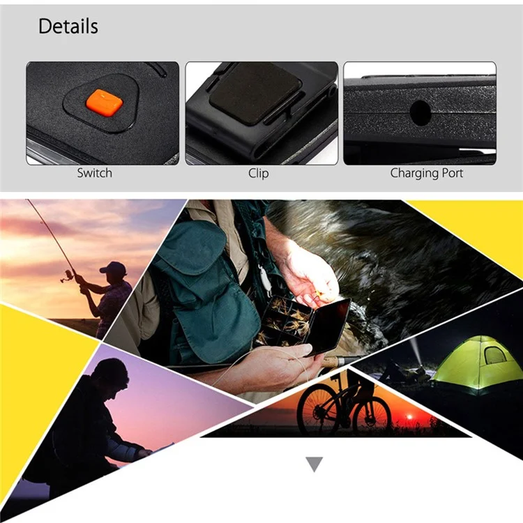 3-LED Clip-On Cap Light USB Rechargeable Infrared Human Body Induction Headlamp with Clip - Black