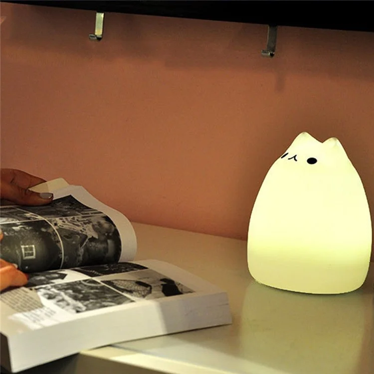 Cute Kitty Remote Control Color Changing LED Night Light Decor Lamp