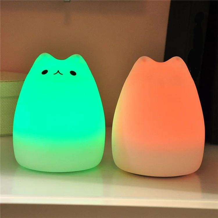 Cute Kitty Remote Control Color Changing LED Night Light Decor Lamp