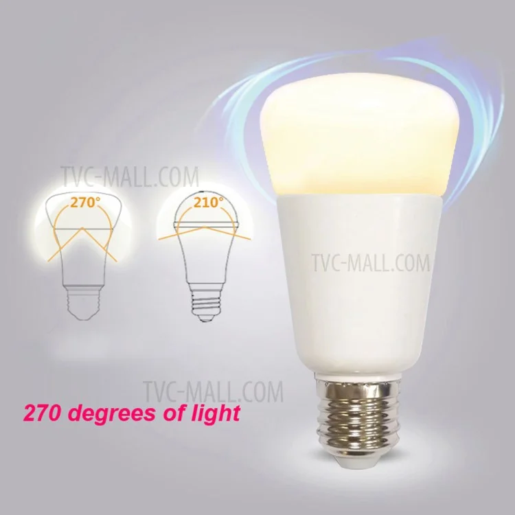 ZIGBEE E27 9W Home Dimmable Light Smart Bulb Support Smartphone APP Remote Control