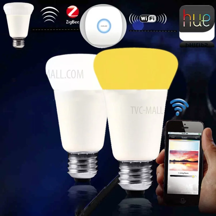 ZIGBEE E27 9W Home Dimmable Light Smart Bulb Support Smartphone APP Remote Control
