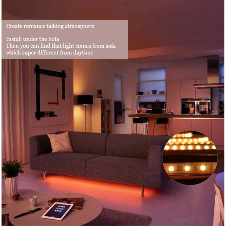 ZIGBEE RGB 5050 SMD 5m LED Light Strip Smart App Control Flexible RGB Strip Lights - US Plug