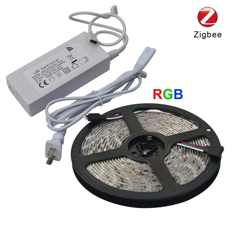 ZIGBEE RGB 5050 SMD 5m LED Light Strip Smart App Control Flexible RGB Strip Lights - US Plug