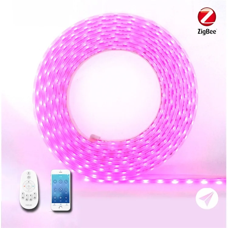 ZIGBEE RGB 5050 SMD 5m LED Light Strip Smart App Control Flexible RGB Strip Lights - US Plug