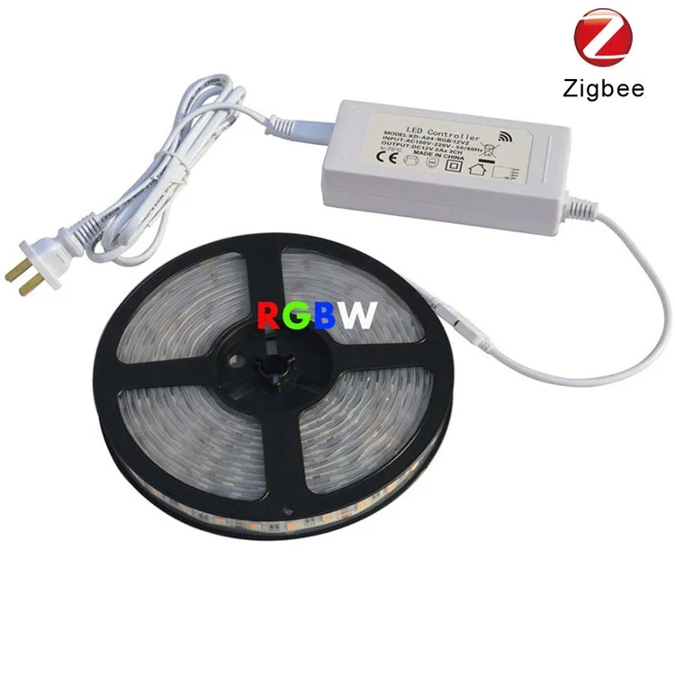 Zigbee 5M RGBW 5050 SMD LED Light Strip Mobile APP Control Smart Strip - EU Plug