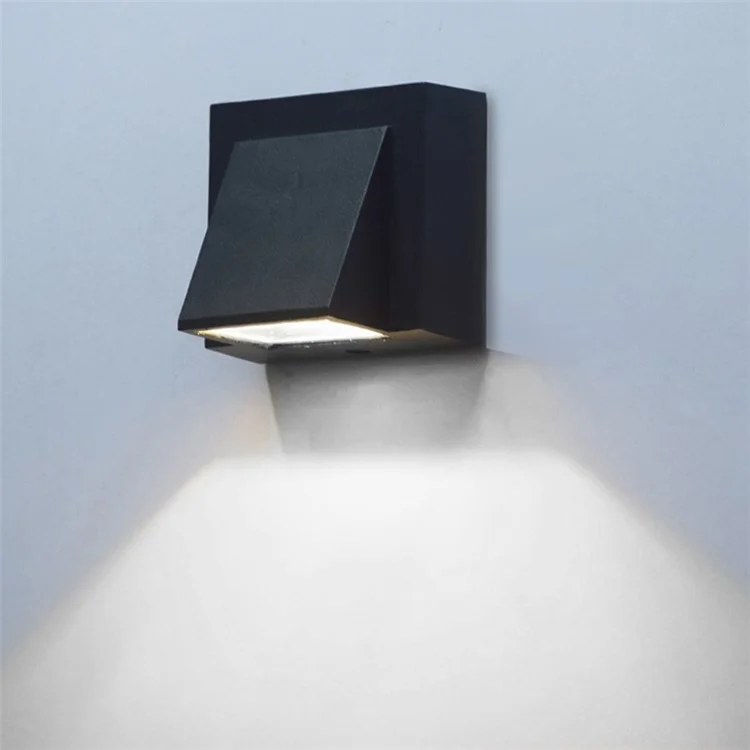 JIAWEN Single Head 3W COB LED Outdoor Waterproof IP65 Wall Light (AC 85-265V) - White Light / Black Shell